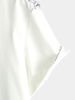 Chemise de villégiature décontractée à manches courtes à imprimé fleuri gris pour hommes