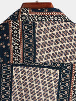 Chemise décontractée à manches courtes en coton imprimé pour hommes