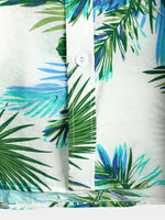 chemise d'homme en pur coton à imprimé style de vacances hawaïennes