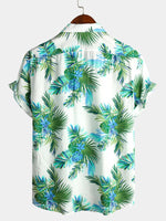 chemise d'homme en pur coton à imprimé style de vacances hawaïennes