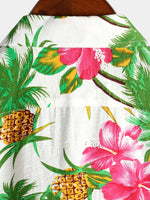 chemise d'homme en pur coton à imprimé style de vacances hawaïennes