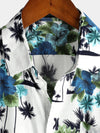 chemise d'homme en pur coton à imprimé style de vacances hawaïennes