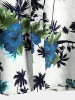 chemise d'homme en pur coton à imprimé style de vacances hawaïennes