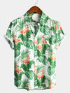 chemise d'homme en pur coton à imprimé style de vacances hawaïennes