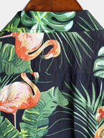 chemise d'homme en pur coton à imprimé style de vacances hawaïennes