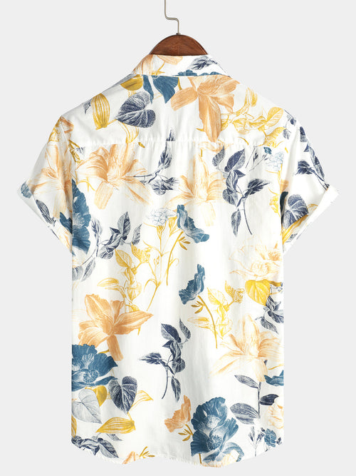 Chemise hawaïenne décontractée à manches courtes pour hommes