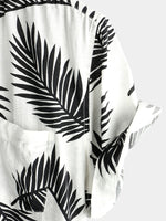 chemise d'homme en pur coton à imprimé style de vacances hawaïennes