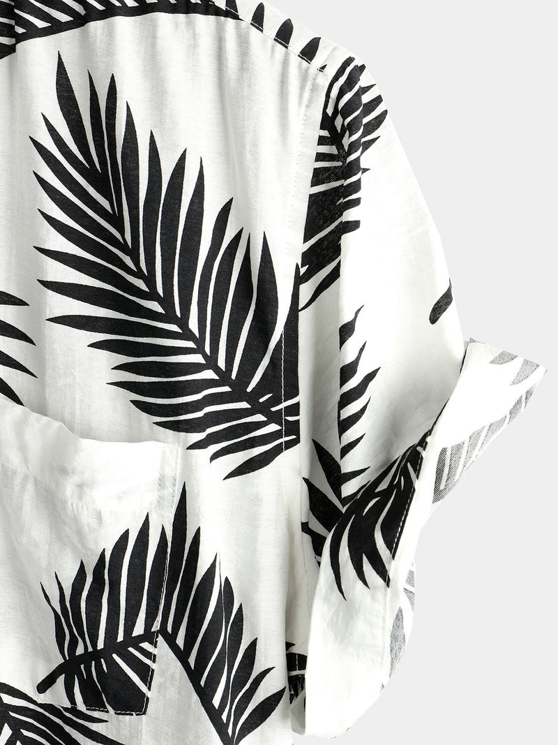 chemise d'homme en pur coton à imprimé style de vacances hawaïennes