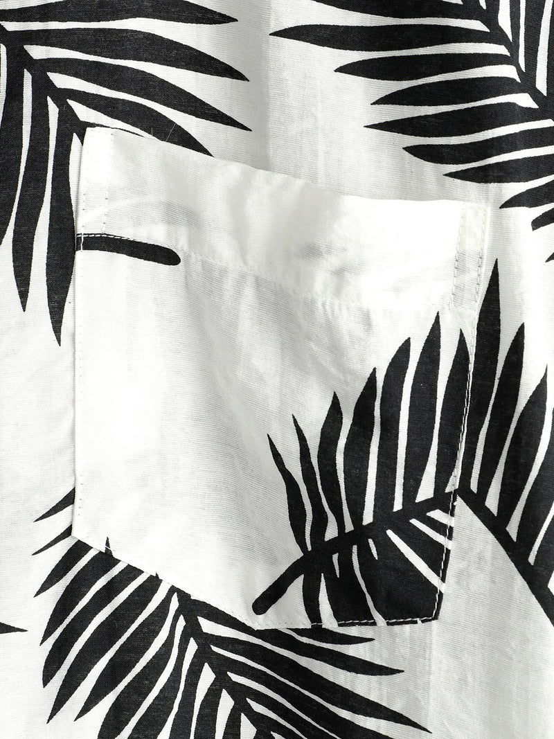 chemise d'homme en pur coton à imprimé style de vacances hawaïennes