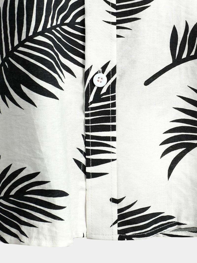 chemise d'homme en pur coton à imprimé style de vacances hawaïennes