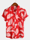 chemise d'homme en pur coton à imprimé style de vacances hawaïennes