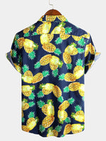 Chemises en coton ananas à manches courtes pour hommes