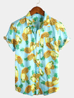 Chemises en coton ananas à manches courtes pour hommes