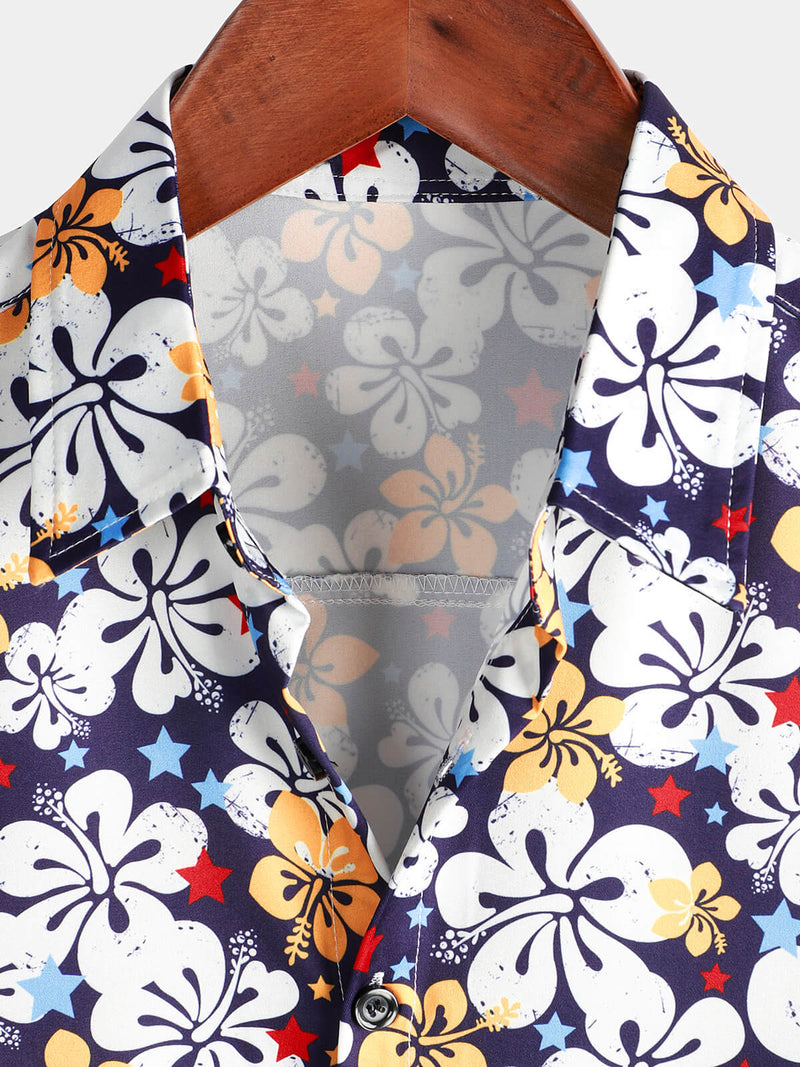 Chemise hawaïenne vintage à manches courtes pour homme