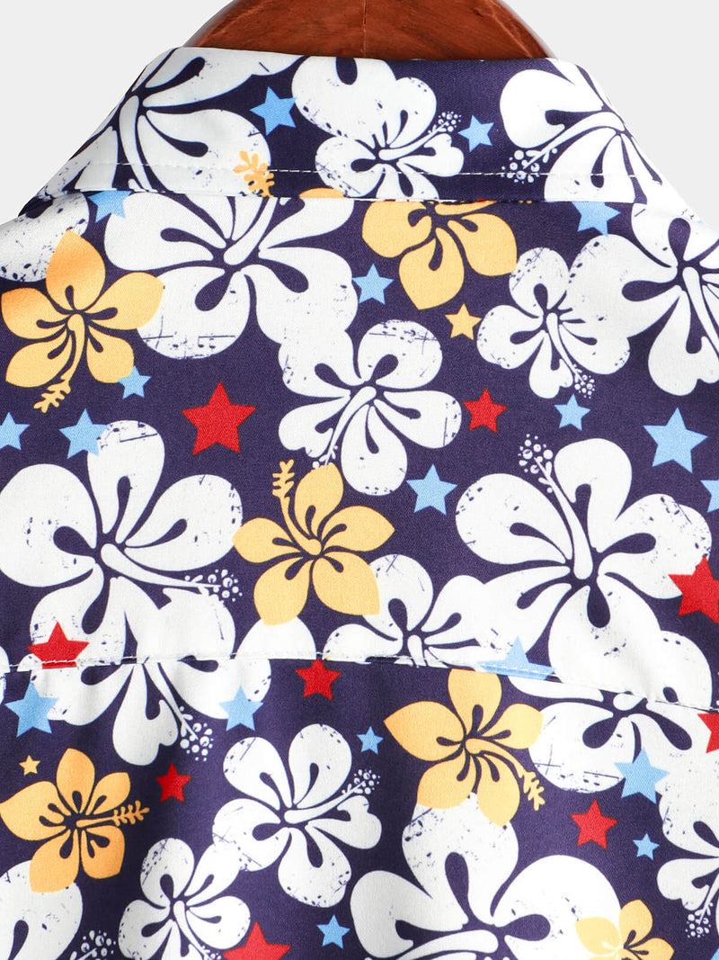 Chemise hawaïenne vintage à manches courtes pour homme