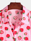 Chemise en coton à manches courtes à fleurs pour hommes