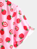 Chemise en coton à manches courtes à fleurs pour hommes