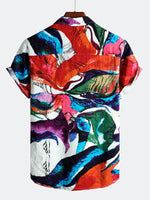 Chemise hawaïenne tropicale en coton à fleurs pour homme