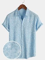 Chemise hawaïenne à manches courtes en coton à fleurs pour hommes