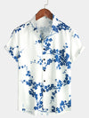 Chemise à revers à manches courtes pour hommes à imprimé floral Vintage Beach Casual Resort Holiday