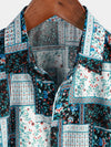 Chemise à manches courtes boutonnée décontractée à fleurs rétro pour hommes