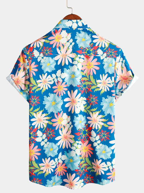 Chemise hawaïenne d'été à manches courtes pour homme