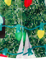 Chemise à manches longues à boutons verts pour homme avec sapin de Noël et thème de Noël