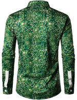 Chemise à manches longues à boutons verts pour homme avec sapin de Noël et thème de Noël