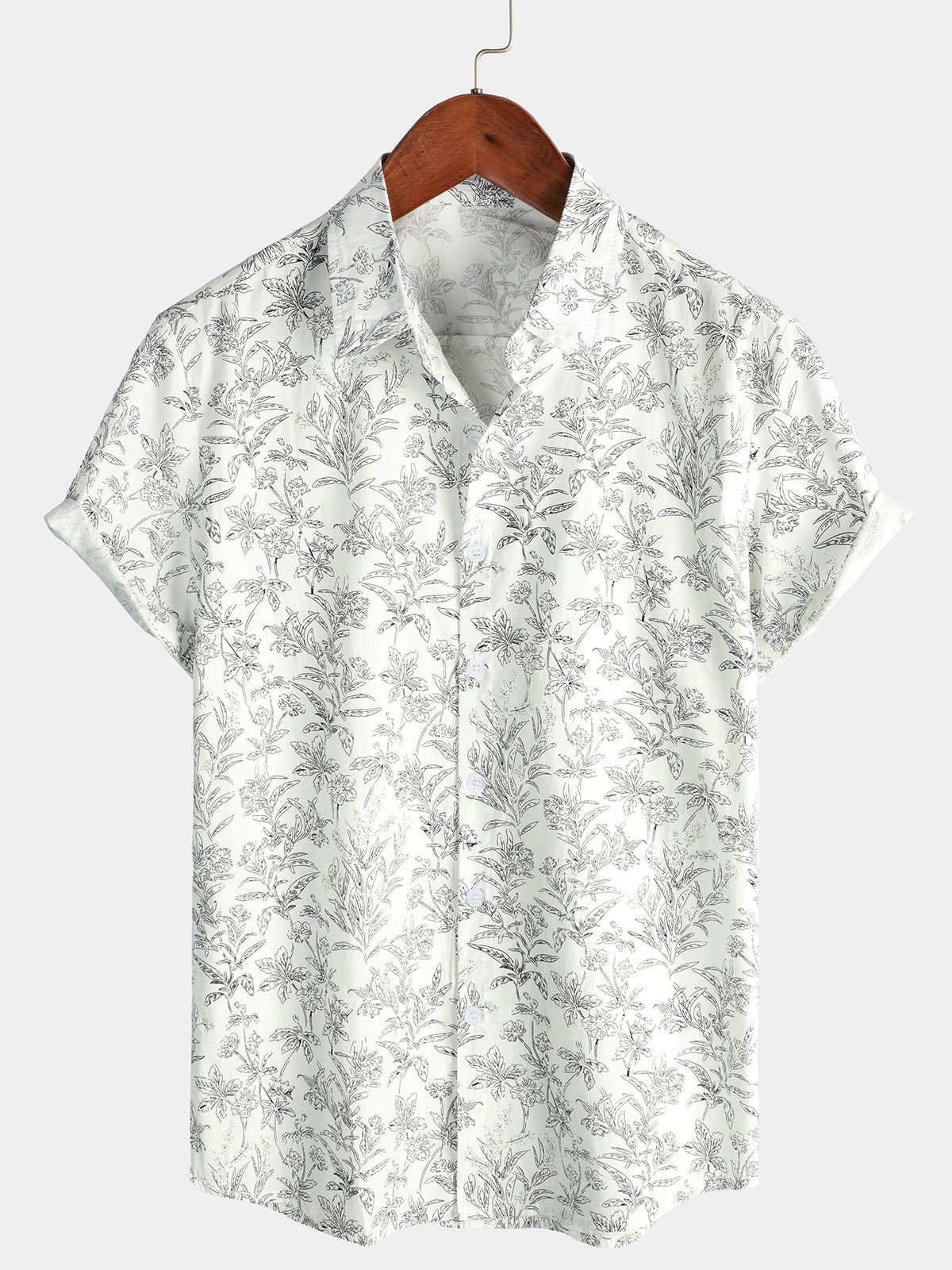 Chemise hawaïenne d'été boutonnée à imprimé floral pour hommes