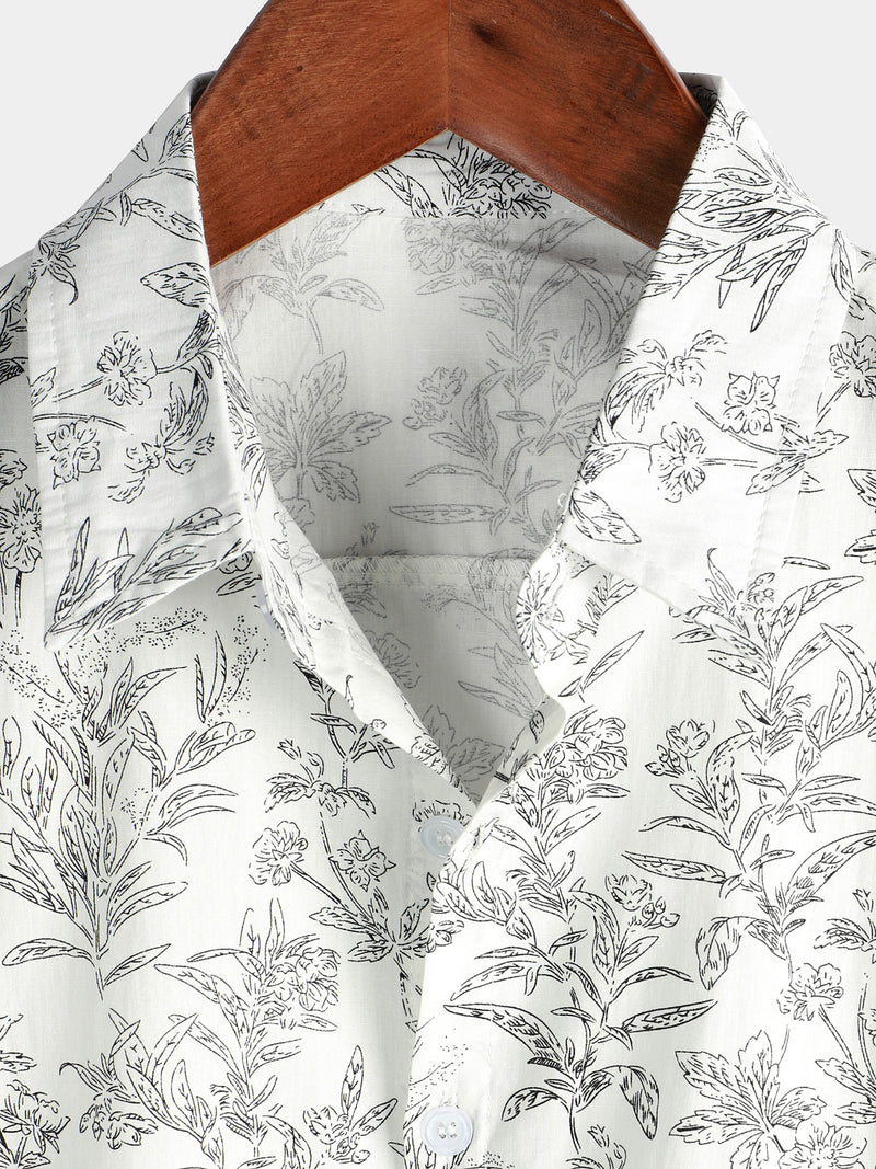 Chemise hawaïenne d'été boutonnée à imprimé floral pour hommes