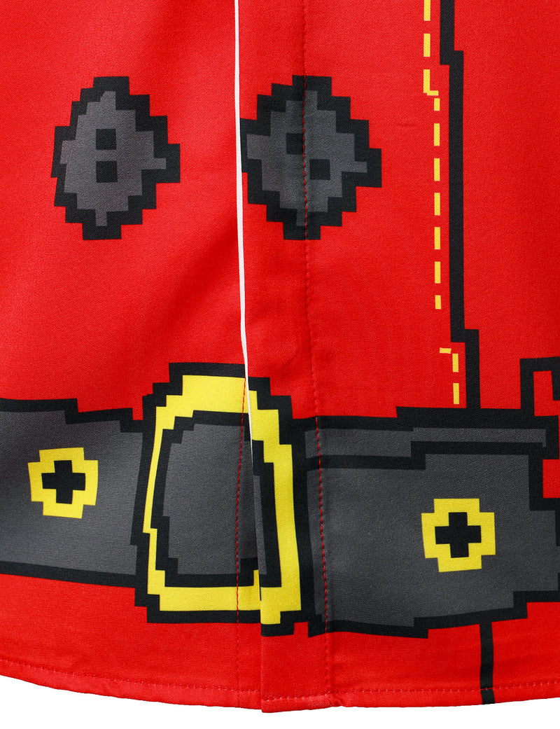 Costume de fête de Noël pour homme boutonné Ugly Xmas Chemise à manches courtes