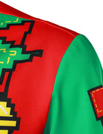 Costume de fête de Noël pour homme boutonné Ugly Xmas Chemise à manches courtes
