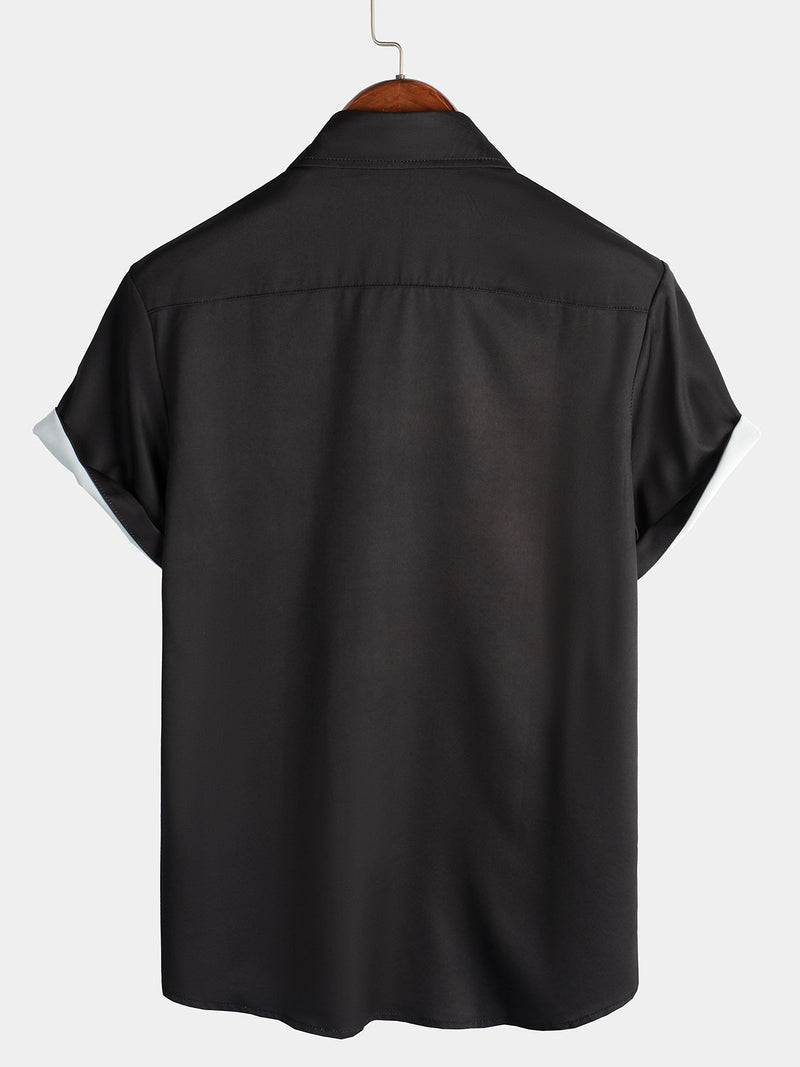 Chemise décontractée à manches courtes pour hommes Note de musique Rock & Roll Print Musicians