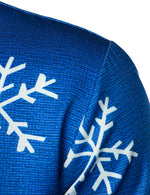 Chemise à manches longues bleu boutonnée du Père Noël pour homme