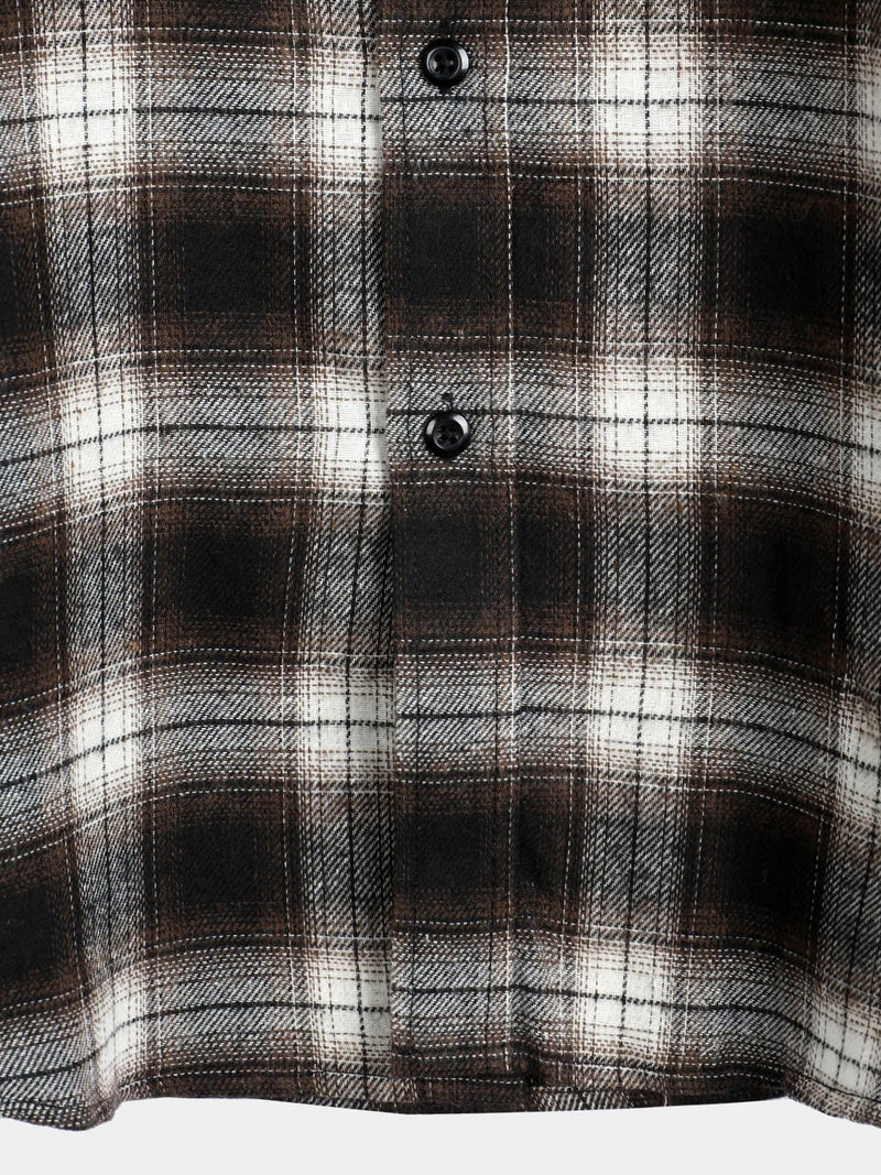 Chemise coupe classique en flanelle à carreaux