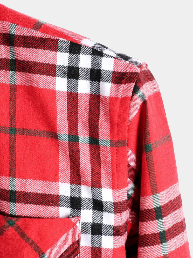 Chemise coupe classique en flanelle à carreaux