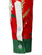 Chemise à manches longues rouge à imprimé sapin de Noël pour homme