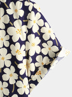 Chemise décontractée à manches courtes à imprimé floral pour hommes