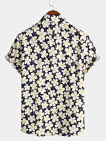 Chemise décontractée à manches courtes à imprimé floral pour hommes