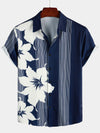 Chemise à manches courtes hawaïenne Vintage Aloha à rayures verticales pour hommes