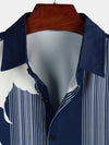 Chemise à manches courtes hawaïenne Vintage Aloha à rayures verticales pour hommes