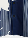 Chemise à manches courtes hawaïenne Vintage Aloha à rayures verticales pour hommes