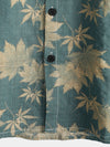 Chemise d'été à manches courtes avec poche en coton et feuille d'érable pour hommes