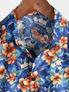 Chemise hawaïenne à manches courtes en coton Aloha à imprimé floral pour hommes