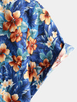 Chemise hawaïenne à manches courtes en coton Aloha à imprimé floral pour hommes
