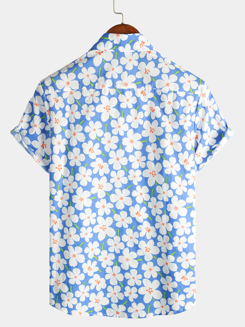 Lot de 3| Chemise d'été à manches courtes à imprimé floral pour hommes