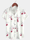 Chemise hawaïenne blanche à manches courtes pour hommes