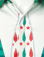 Chemise de vacances boutonnée à manches longues avec imprimé de Noël amusant pour hommes