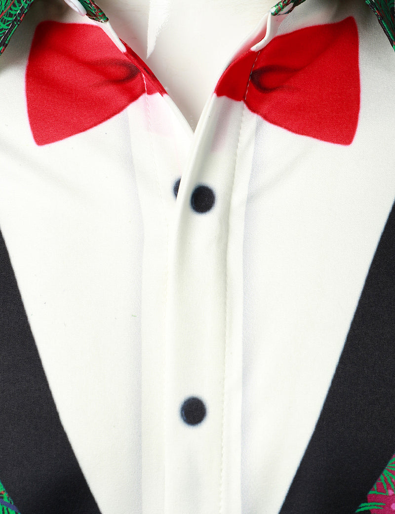 Chemise à manches longues à motif sapin de Noël pour homme