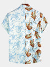 Chemise d'été à manches courtes à imprimé tigre hawaïen pour hommes